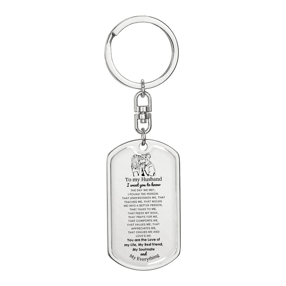 Dog Tag with Swivel Key Chain | To My Husband keychain | Best gift for Husband | Best gift for Anniversary