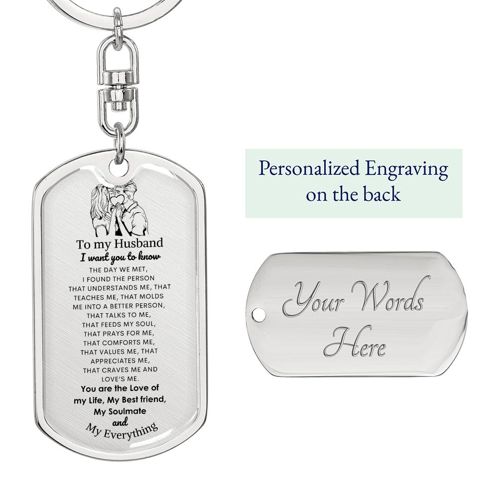 Dog Tag with Swivel Key Chain | To My Husband keychain | Best gift for Husband | Best gift for Anniversary