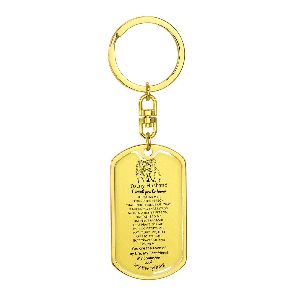 Dog Tag with Swivel Key Chain | To My Husband keychain | Best gift for Husband | Best gift for Anniversary