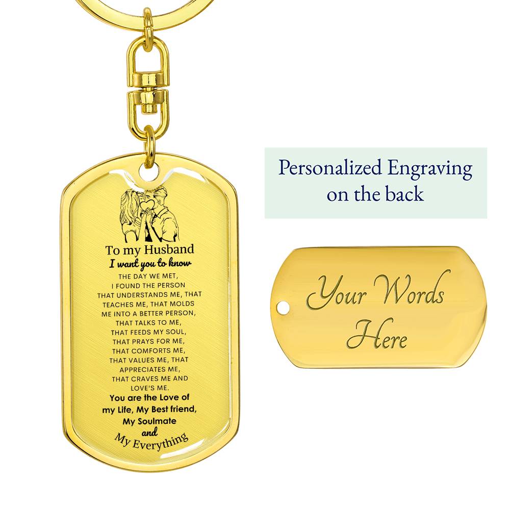Dog Tag with Swivel Key Chain | To My Husband keychain | Best gift for Husband | Best gift for Anniversary