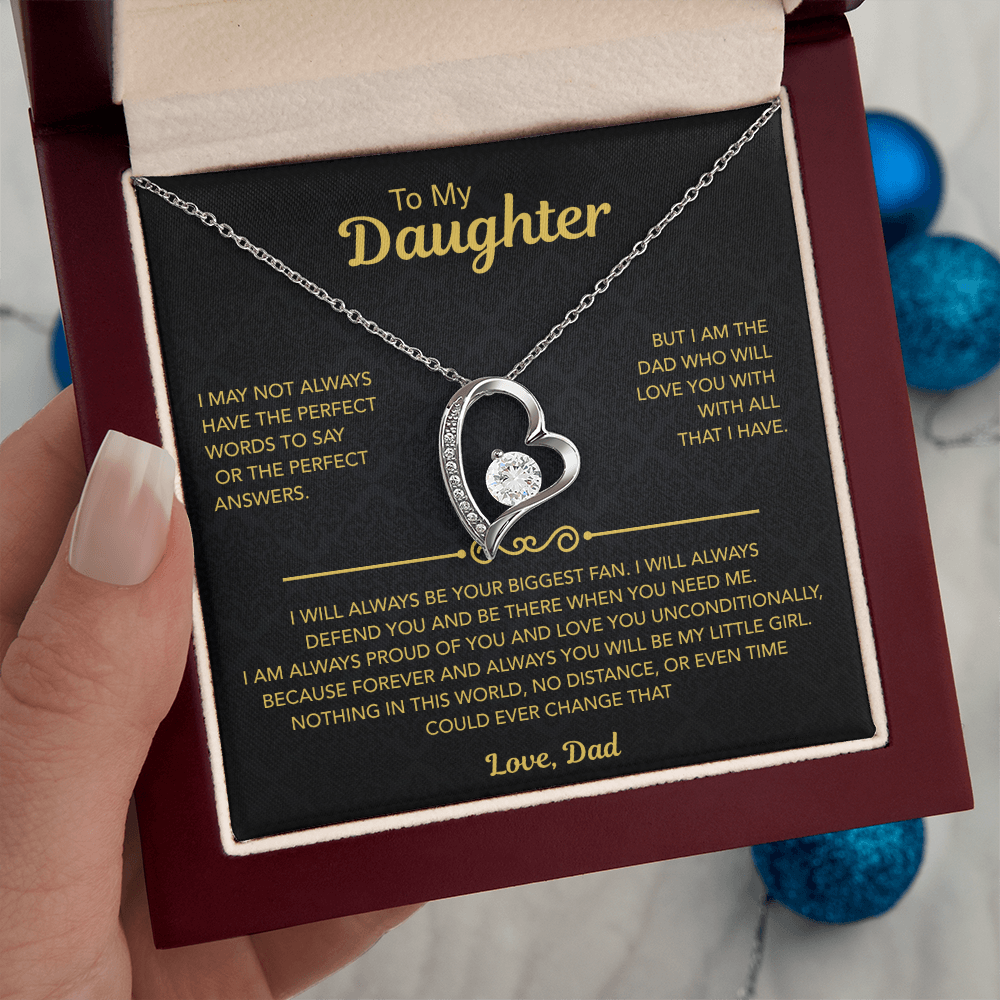 To My Daughter Necklace | Best gift from Dad | Best Jewelry gift for daughter | Best for daughter | Forever Love Necklace