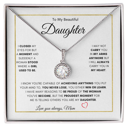 Mom's Inspiration Necklace| Eternal Hope Necklace | Gift for daughters birthday | Gift for daughters Graduation | Gift from Mom 😊 👏