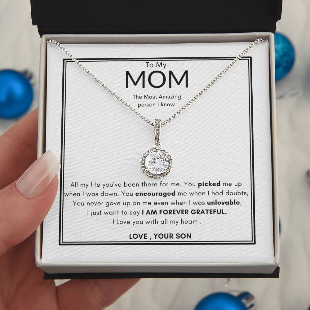 Grateful Son Necklace | Best Necklace for Mom | Best Gift for Mothers day | Best Gift from Son | Best Jewelry gift for Mom | Best Heart felt gift for mom