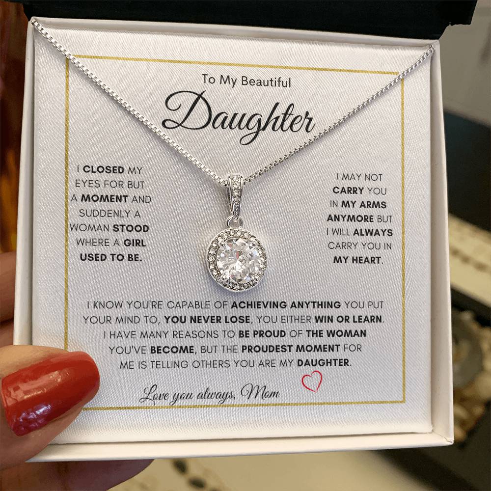 Mom's Inspiration Necklace| Eternal Hope Necklace | Gift for daughters birthday | Gift for daughters Graduation | Gift from Mom 😊 👏