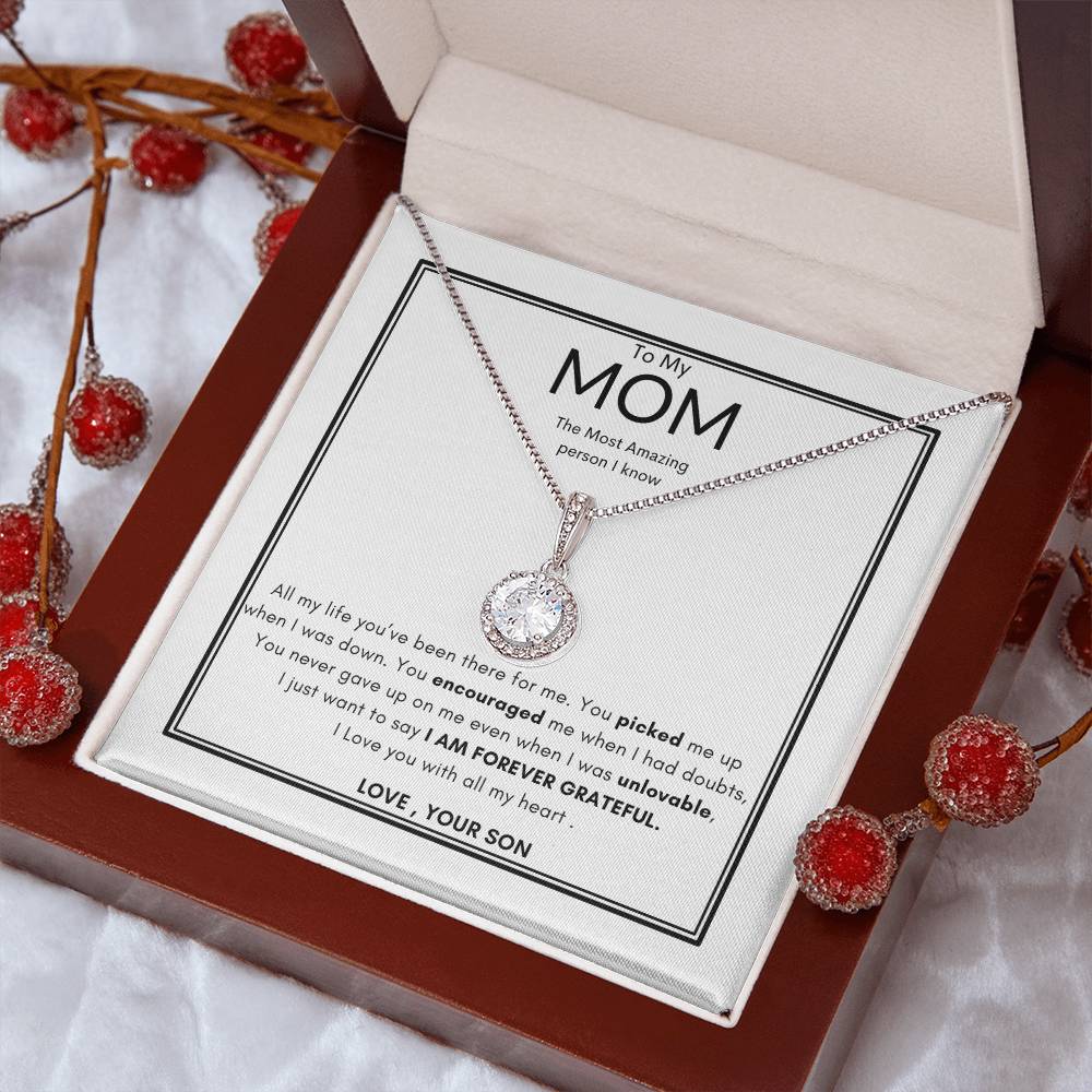 Grateful Son Necklace | Best Necklace for Mom | Best Gift for Mothers day | Best Gift from Son | Best Jewelry gift for Mom | Best Heart felt gift for mom