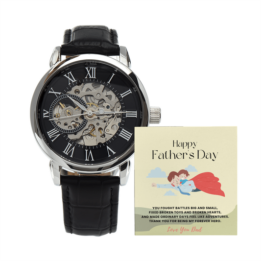 Love you Dad | Openwork Watch | Best gift for Dad | Fathers Gift
