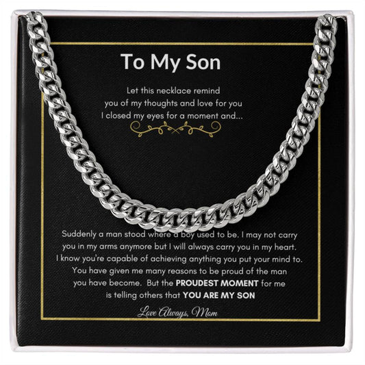To My Son Cuban Link Chain | Great gift for Son | Cuban Link Chain