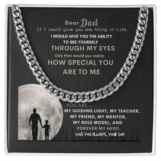 To My Dad | Cuban Link Chain | Forever my Hero | Best Gift for Dad | Best Gift for fathers Day