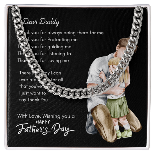 Dear Daddy | Cuban Link Chain | Best Gift for Dad | Best Gift for Fathers day