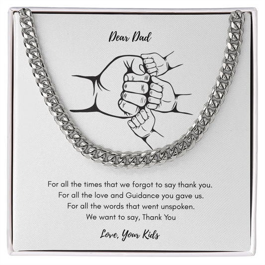Dear Dad Cuban Link Chain | Best gift for Dad | Best | Best Gift for Fathers Day | Best Gift for Dad to Be