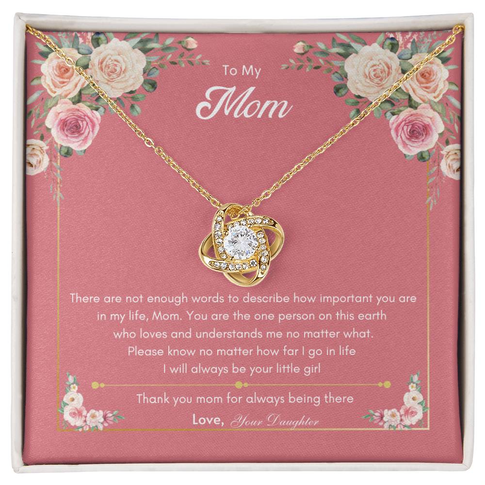 Love Mom Necklace | Best gift for Mom | Gift from Daughter | Love knot Necklace