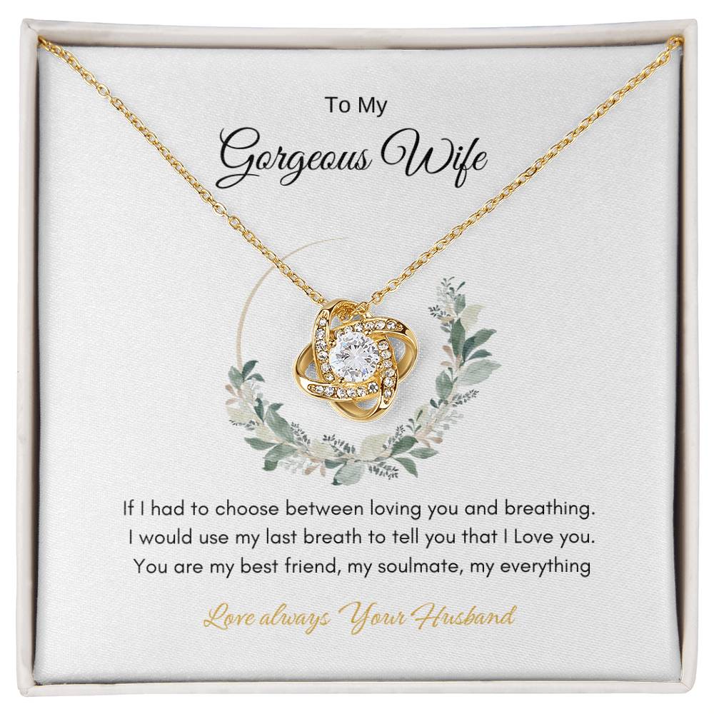 To My Gorgeous Wife |  Love Knot  Necklace | Best Gift for Wife | Best Gift for Soulmate | Best Gift for Marriage Anniversary | Best Gift for Lovers 👩‍❤️‍👨🥰