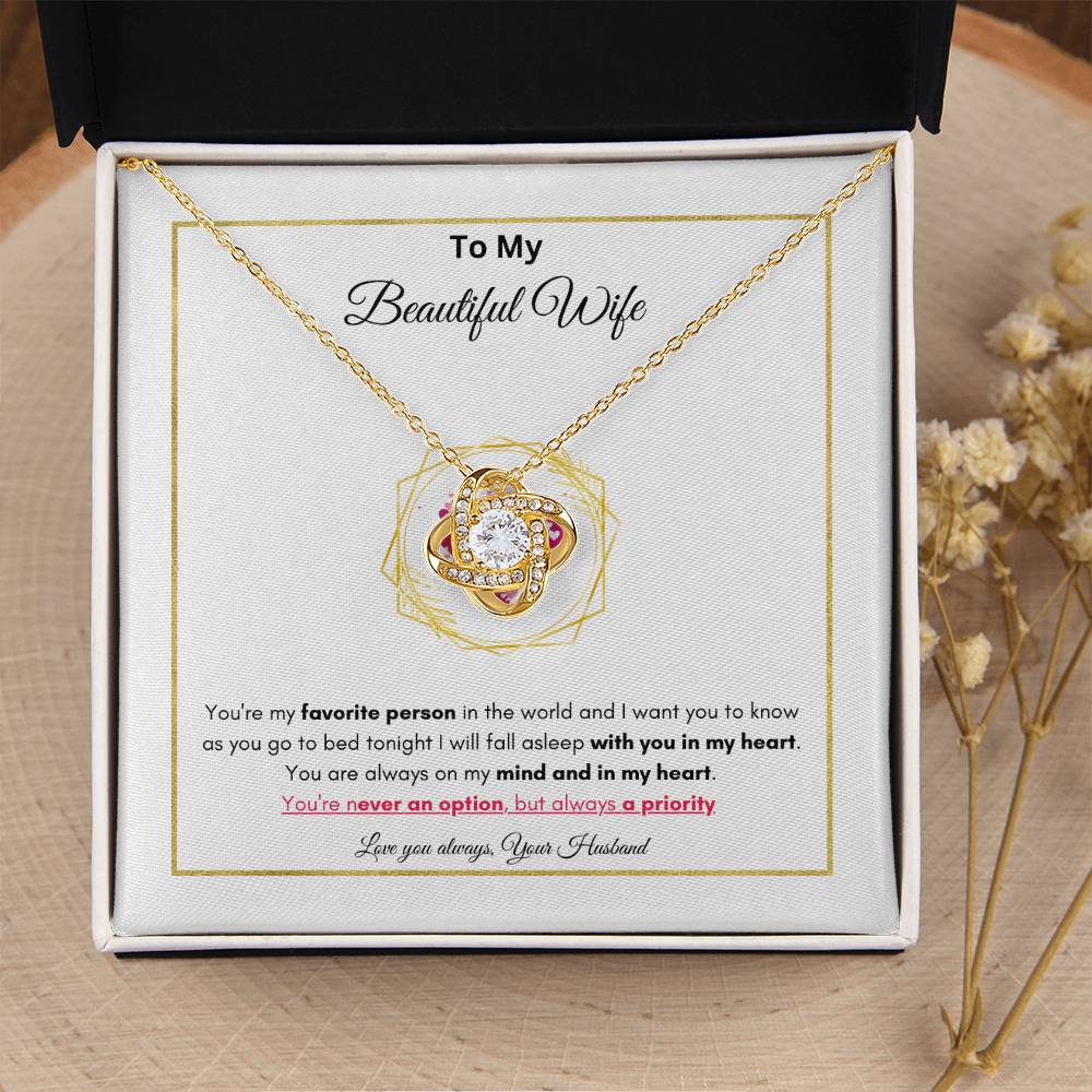 My Beautiful Wife Necklace | Best Gift for Wife | Love Knot Necklace | Best Gift for your soulmate | Best Jewelry Gift for your Wife | Best Gift for Valentines day