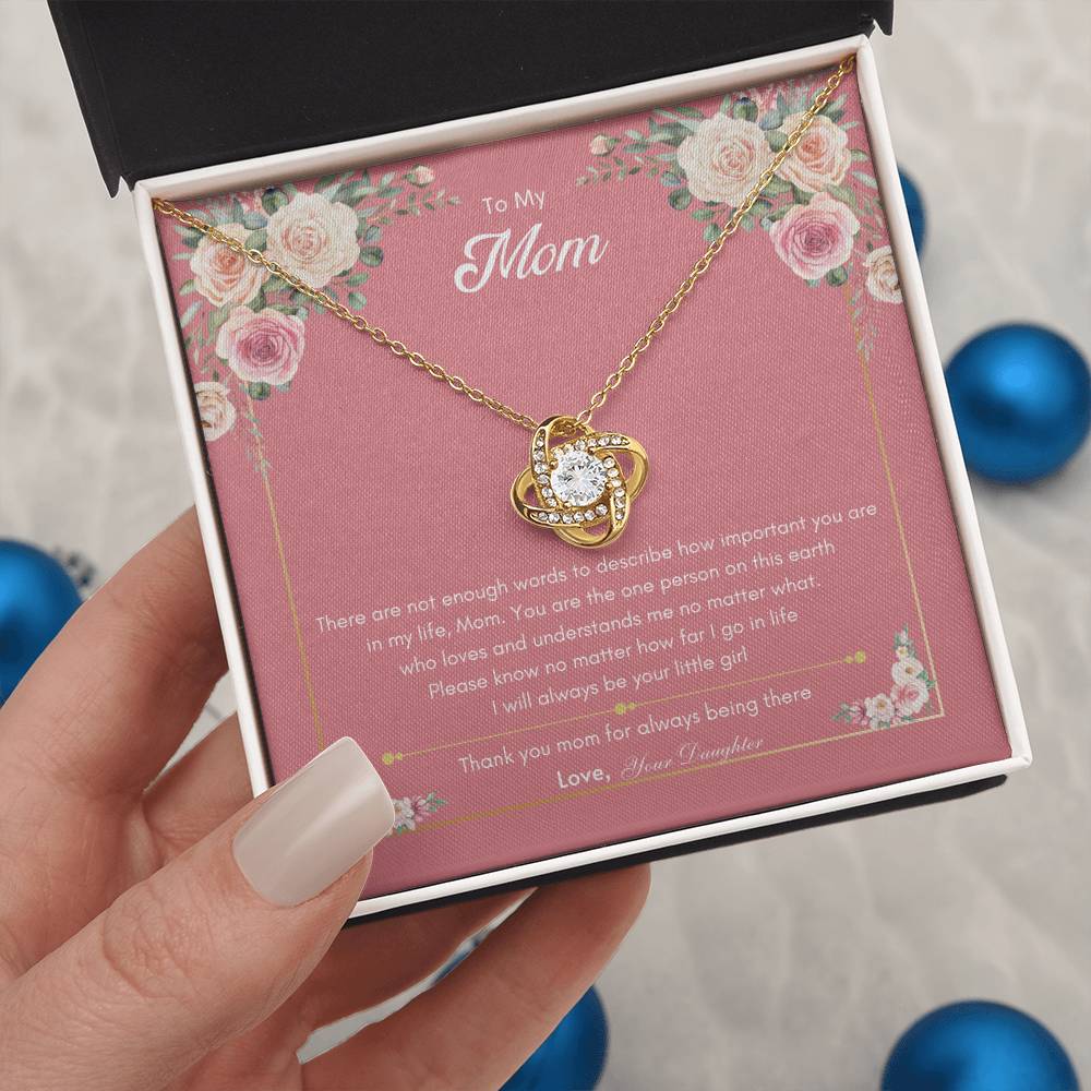 Love Mom Necklace | Best gift for Mom | Gift from Daughter | Love knot Necklace