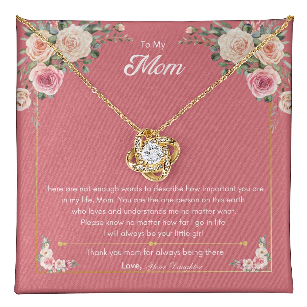 Love Mom Necklace | Best gift for Mom | Gift from Daughter | Love knot Necklace
