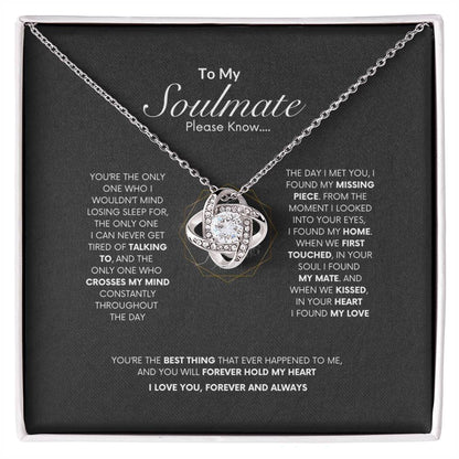 My Missing Piece  Necklace | Best Gift for Soulmate | Best Gift for Wife | Best Gift from Lover | Love Knot Necklace