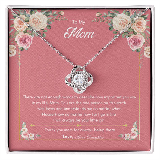 Love Mom Necklace | Best gift for Mom | Gift from Daughter | Love knot Necklace