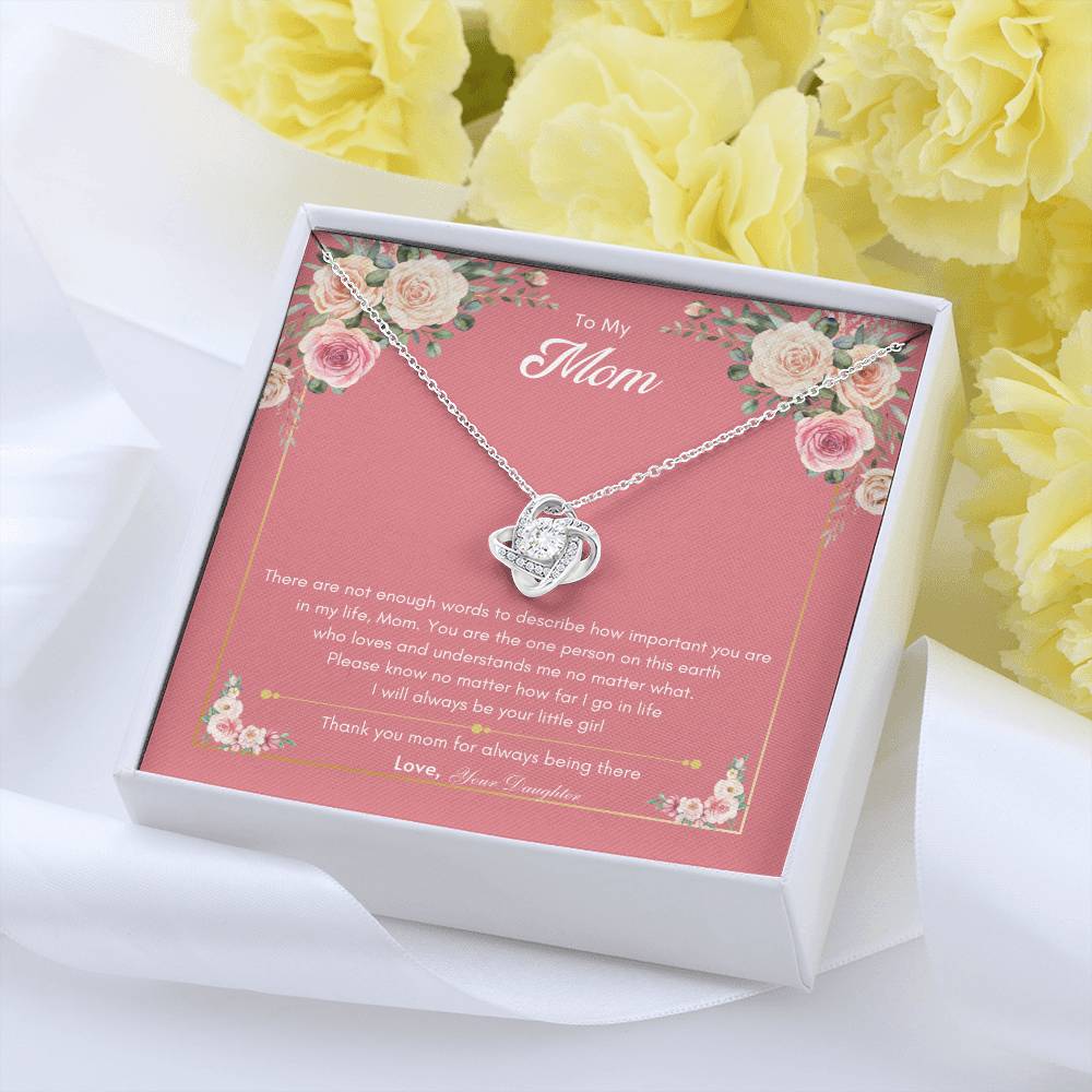 Love Mom Necklace | Best gift for Mom | Gift from Daughter | Love knot Necklace