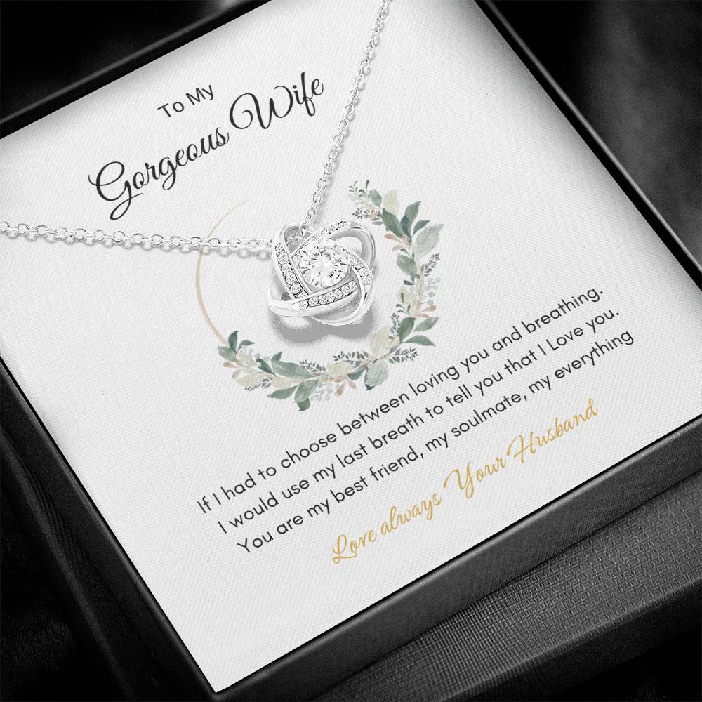 To My Gorgeous Wife |  Love Knot  Necklace | Best Gift for Wife | Best Gift for Soulmate | Best Gift for Marriage Anniversary | Best Gift for Lovers 👩‍❤️‍👨🥰
