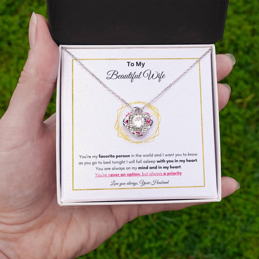 My Beautiful Wife Necklace | Best Gift for Wife | Love Knot Necklace | Best Gift for your soulmate | Best Jewelry Gift for your Wife | Best Gift for Valentines day