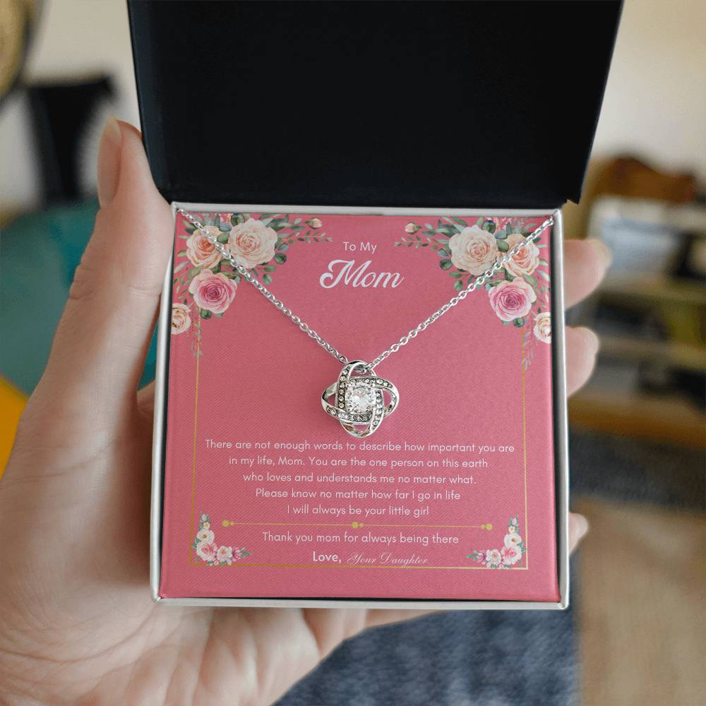 Love Mom Necklace | Best gift for Mom | Gift from Daughter | Love knot Necklace
