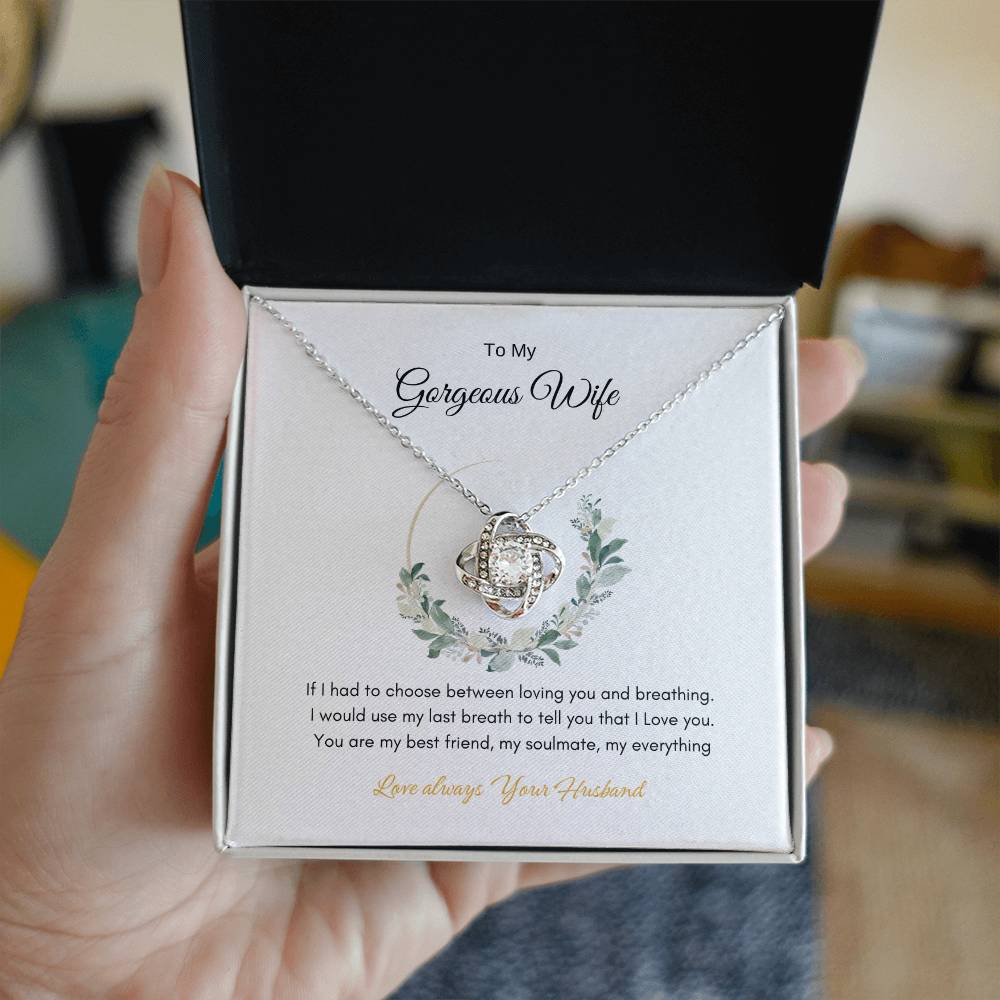 To My Gorgeous Wife |  Love Knot  Necklace | Best Gift for Wife | Best Gift for Soulmate | Best Gift for Marriage Anniversary | Best Gift for Lovers 👩‍❤️‍👨🥰