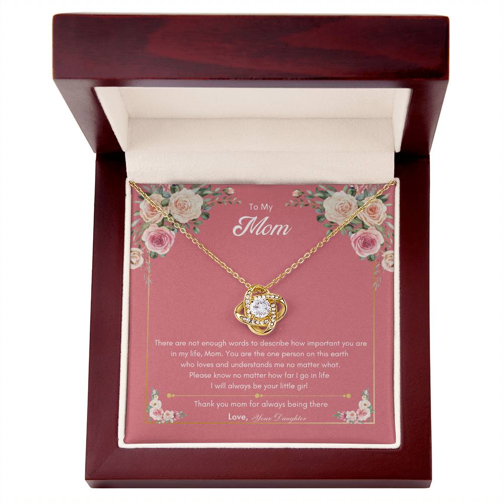Love Mom Necklace | Best gift for Mom | Gift from Daughter | Love knot Necklace