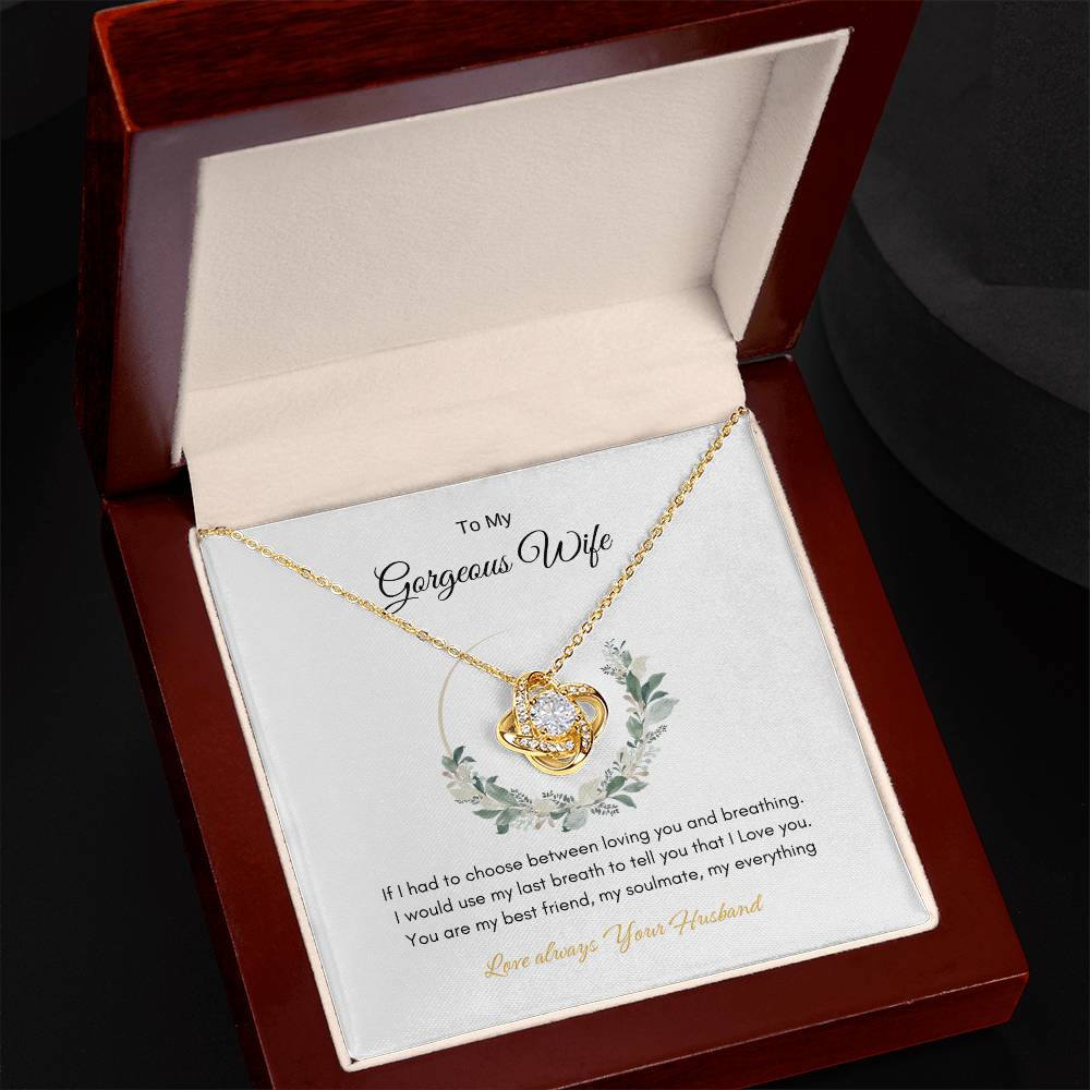 To My Gorgeous Wife |  Love Knot  Necklace | Best Gift for Wife | Best Gift for Soulmate | Best Gift for Marriage Anniversary | Best Gift for Lovers 👩‍❤️‍👨🥰