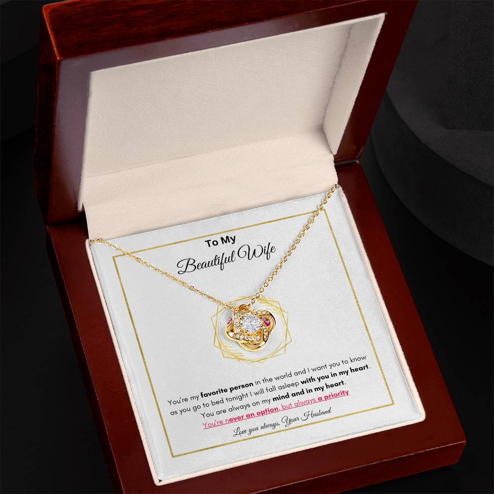 My Beautiful Wife Necklace | Best Gift for Wife | Love Knot Necklace | Best Gift for your soulmate | Best Jewelry Gift for your Wife | Best Gift for Valentines day