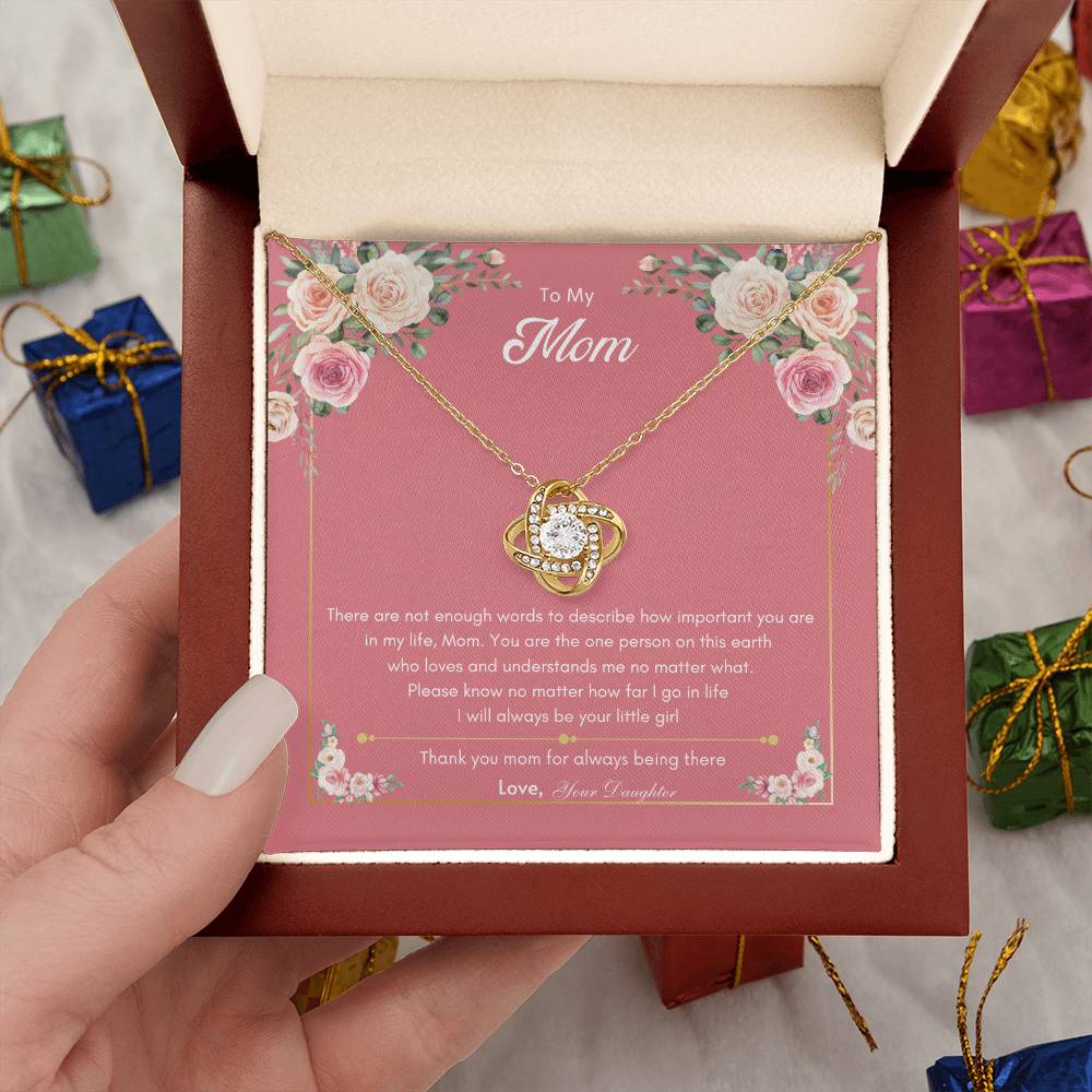 Love Mom Necklace | Best gift for Mom | Gift from Daughter | Love knot Necklace
