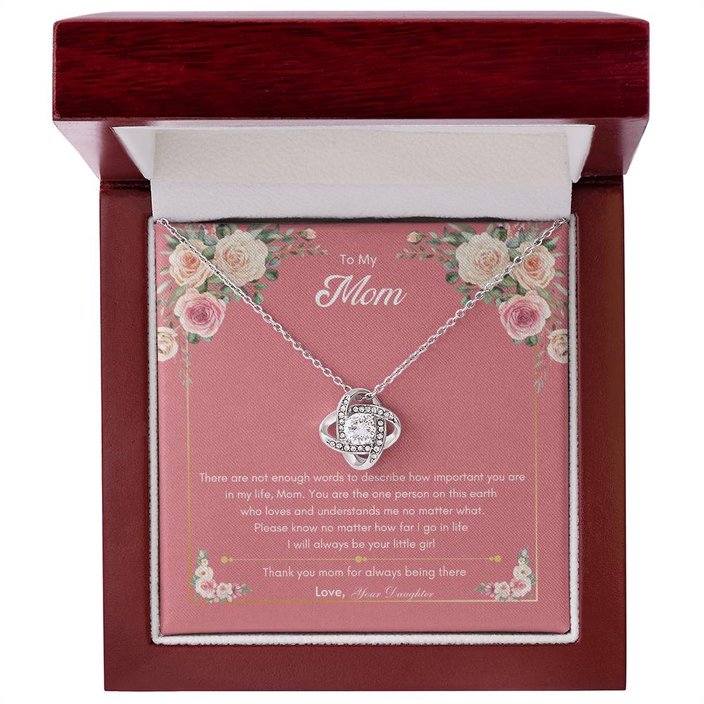 Love Mom Necklace | Best gift for Mom | Gift from Daughter | Love knot Necklace