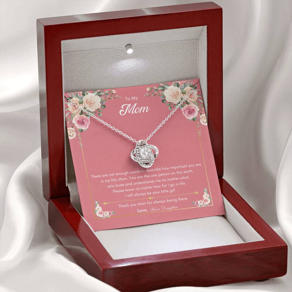 Love Mom Necklace | Best gift for Mom | Gift from Daughter | Love knot Necklace