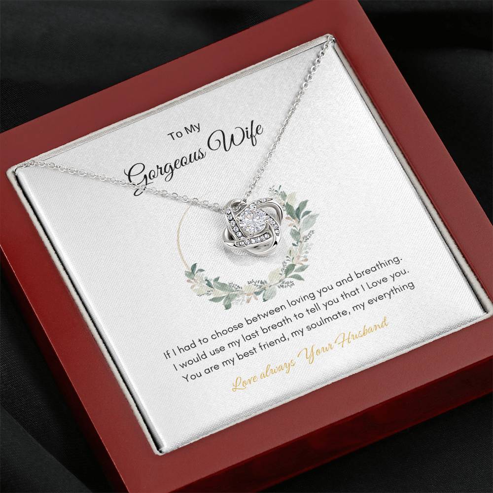 To My Gorgeous Wife |  Love Knot  Necklace | Best Gift for Wife | Best Gift for Soulmate | Best Gift for Marriage Anniversary | Best Gift for Lovers 👩‍❤️‍👨🥰
