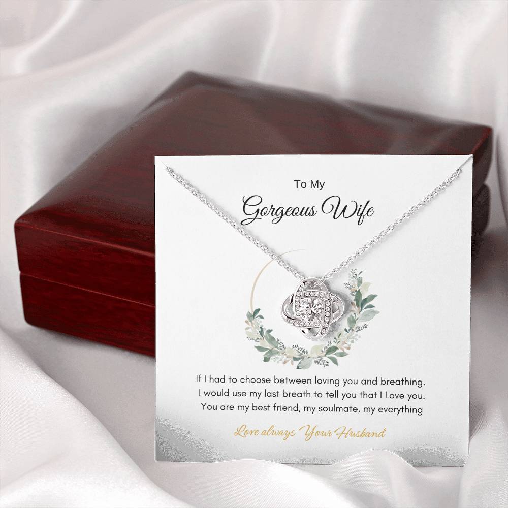 To My Gorgeous Wife |  Love Knot  Necklace | Best Gift for Wife | Best Gift for Soulmate | Best Gift for Marriage Anniversary | Best Gift for Lovers 👩‍❤️‍👨🥰