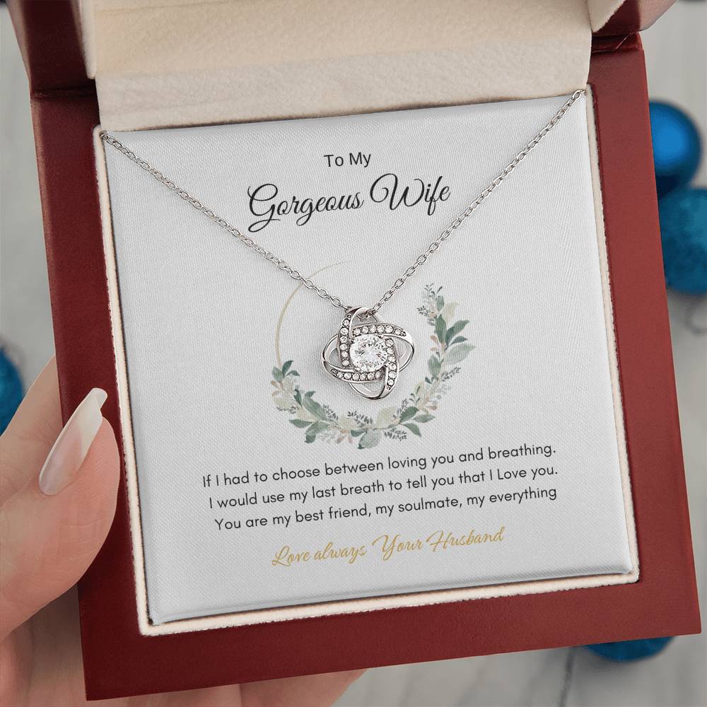 To My Gorgeous Wife |  Love Knot  Necklace | Best Gift for Wife | Best Gift for Soulmate | Best Gift for Marriage Anniversary | Best Gift for Lovers 👩‍❤️‍👨🥰