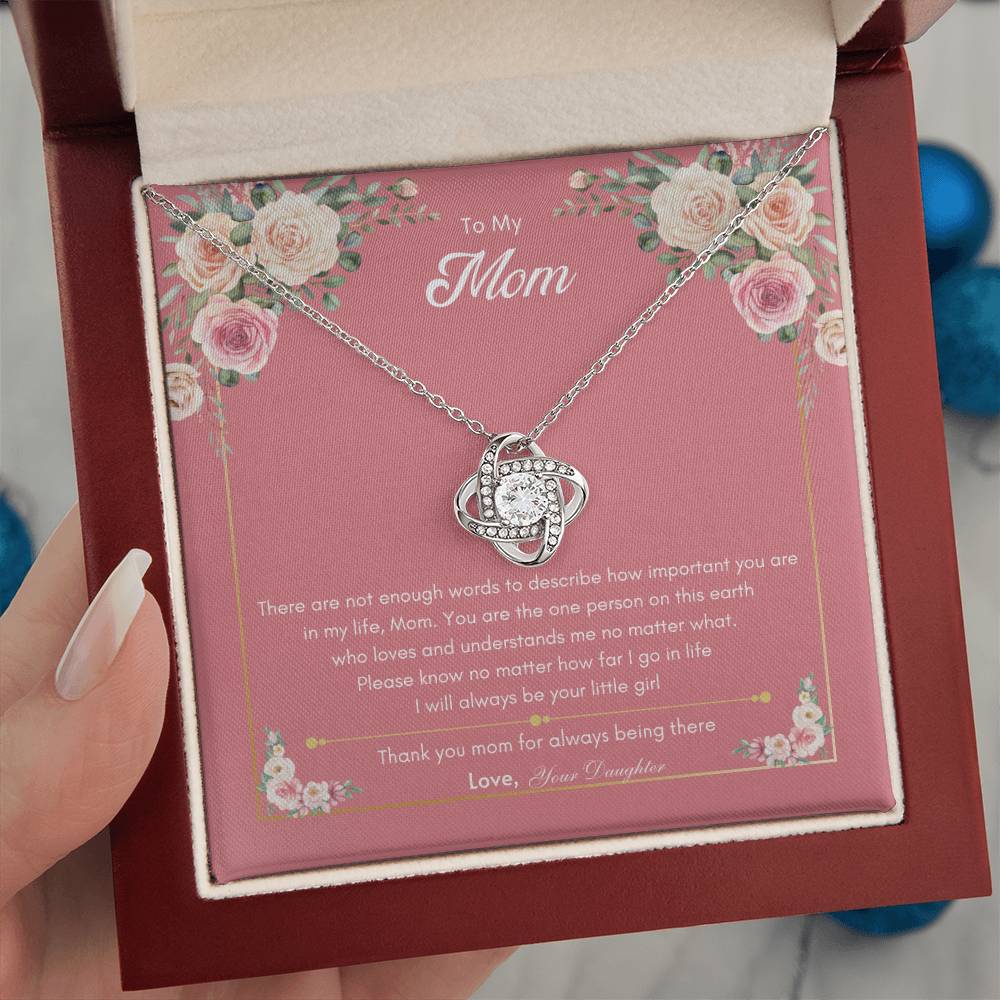 Love Mom Necklace | Best gift for Mom | Gift from Daughter | Love knot Necklace