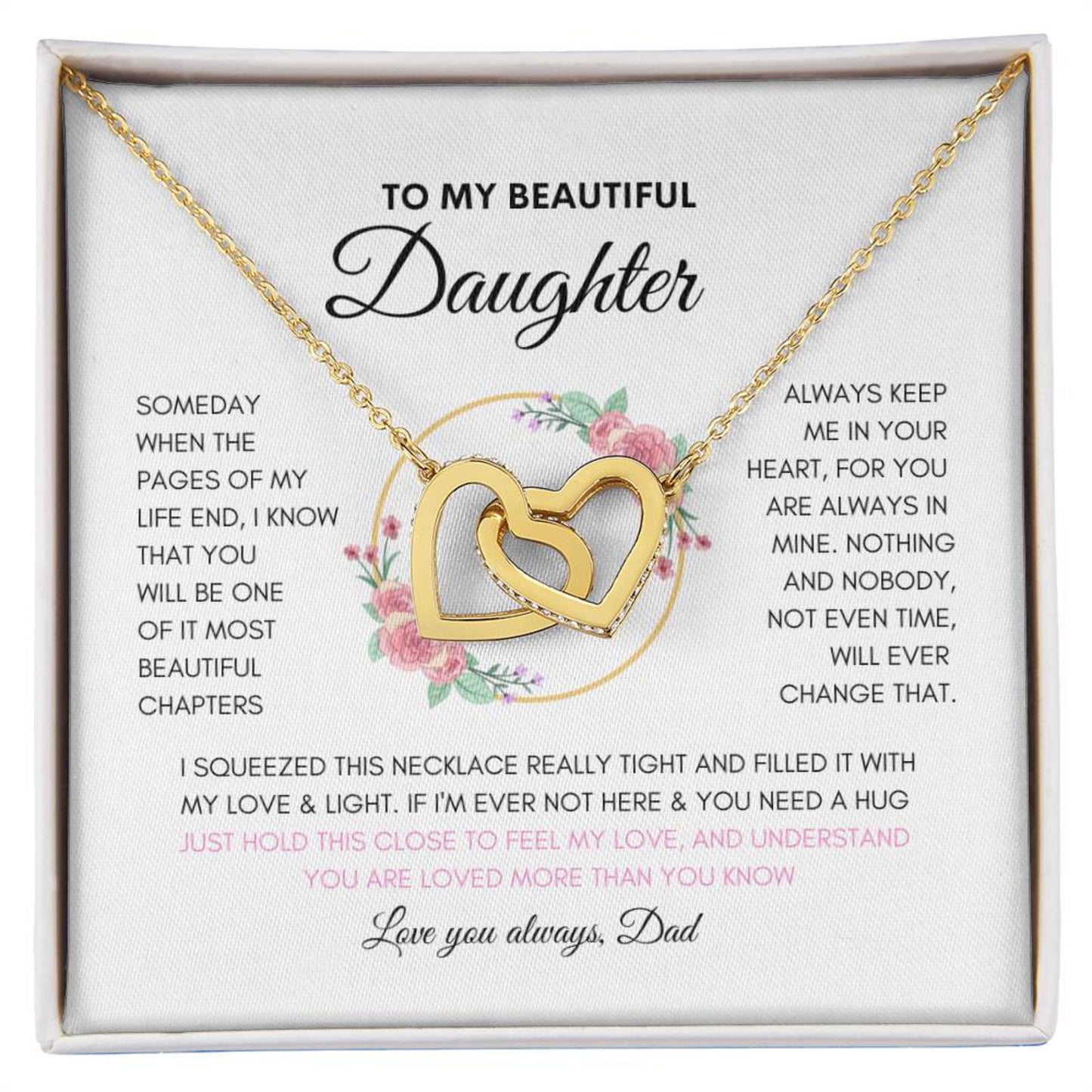 Dads Infinite Love | Gifts for Daughter | Interlocking Heart Necklace