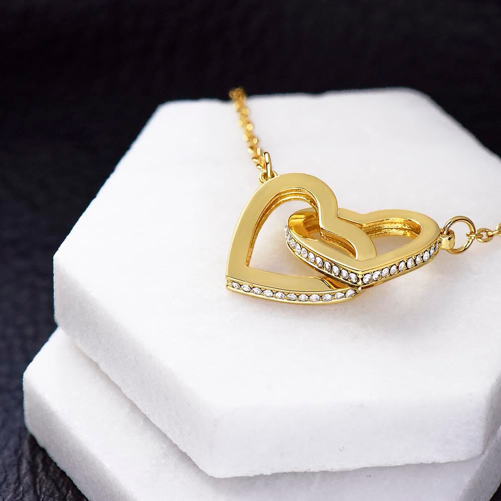 Love Daughter | Interlocking Heart Necklace| Father daughter necklace | Mother daughter necklace