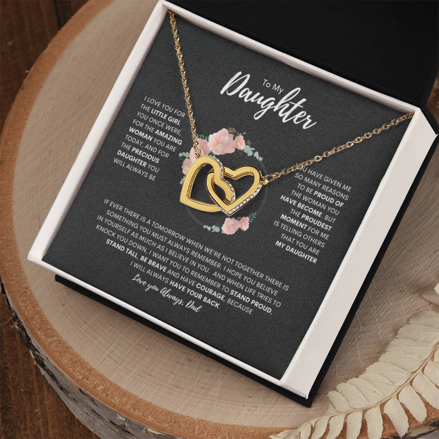 To My Daughter | Interlocking Hearts Necklace | Best gift for daughter | Best gift for daughters birthday | Best gift for daughters graduation | Best gift from Dad ❤️👨‍👧