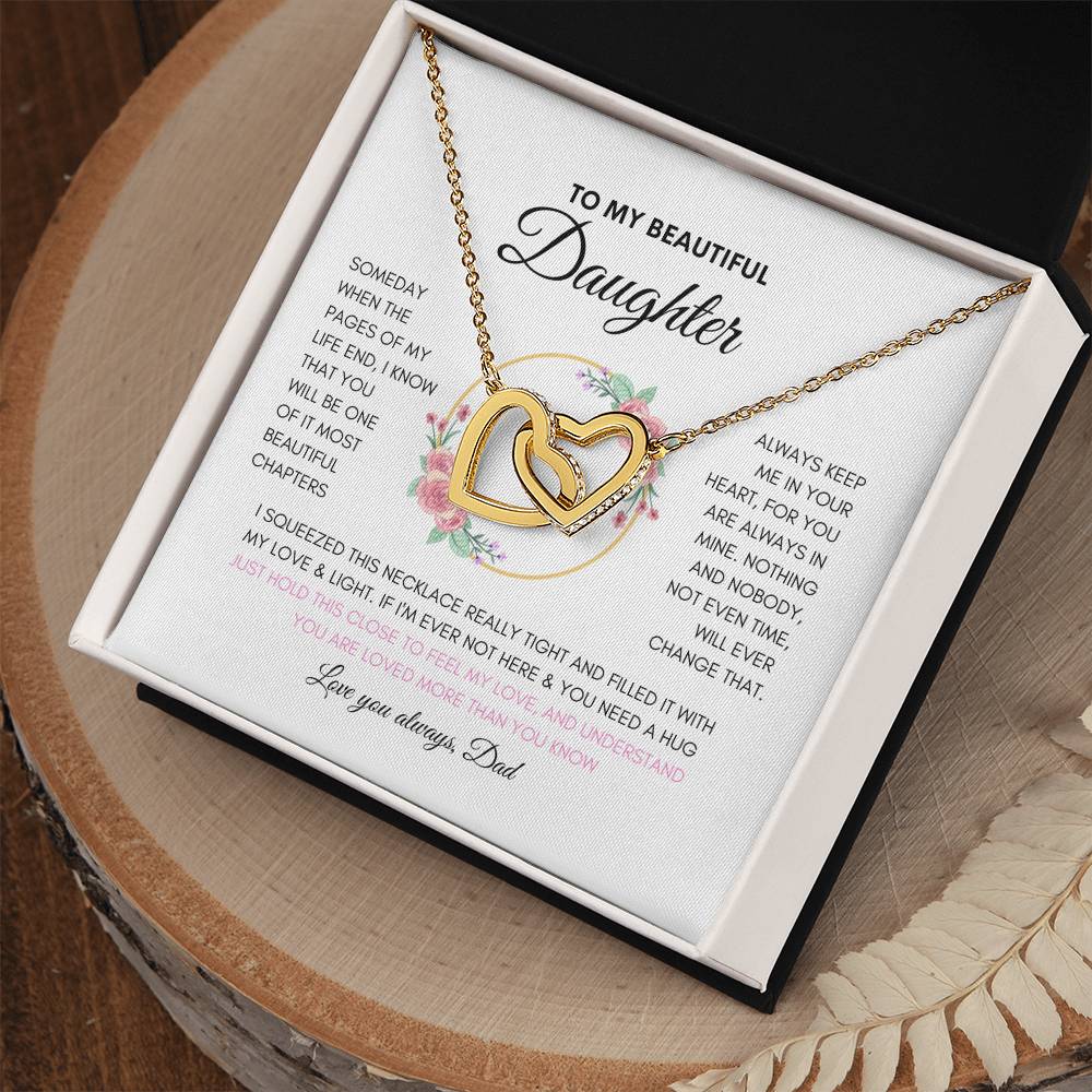Dads Infinite Love | Gifts for Daughter | Interlocking Heart Necklace