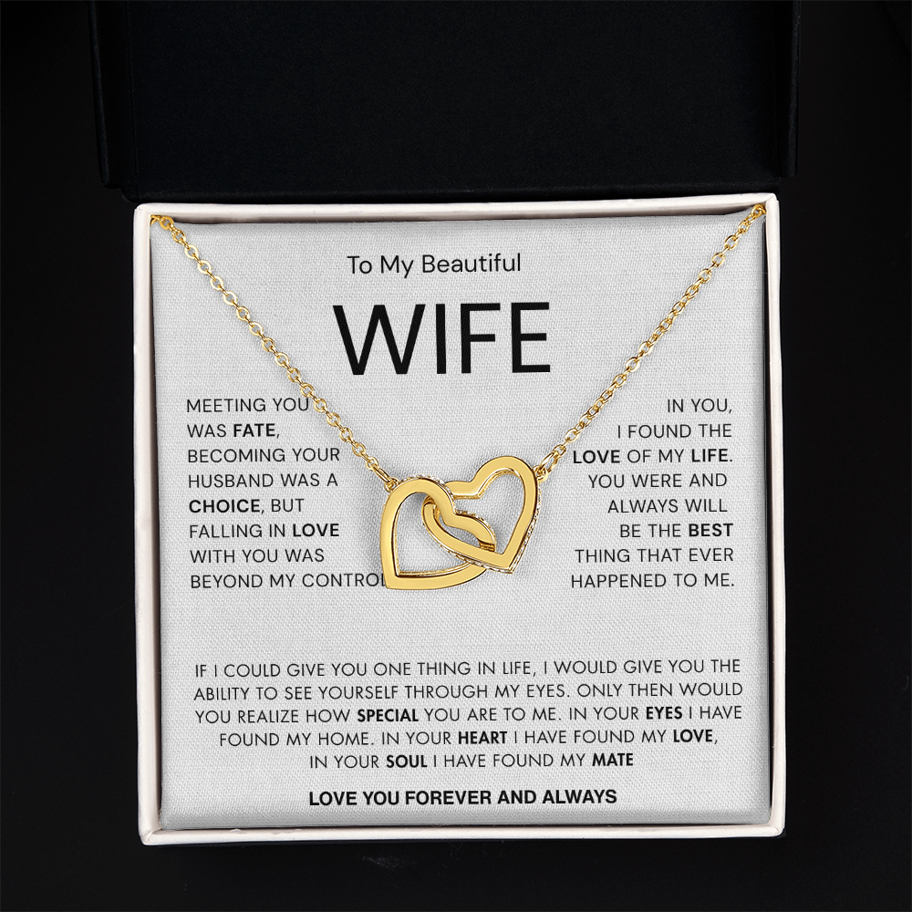 To my Beautiful Wife | Best gift for Wife | Best Jewelry gift for Wife | Best Jewelry gift from Husband | Best Jewelry gift for Wedding Anniversary | Interlocking Heart Necklace 👫🏼