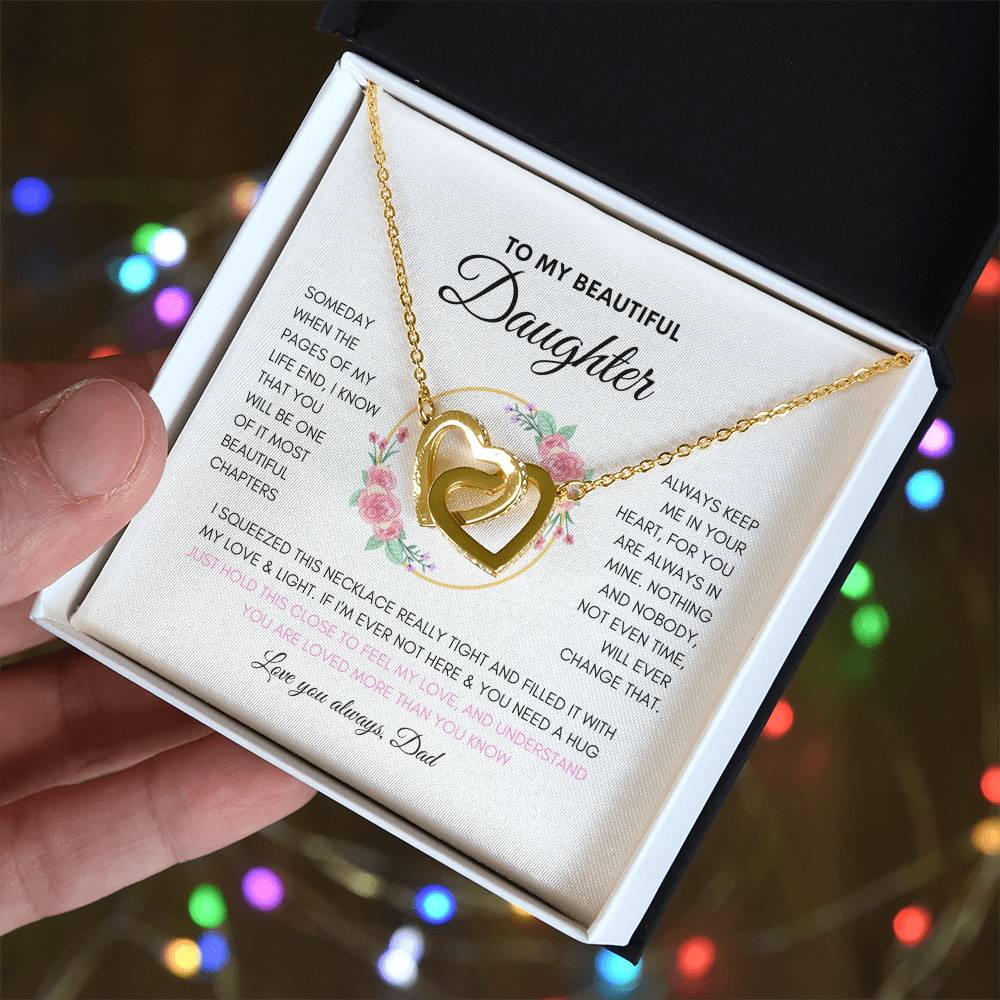 Dads Infinite Love | Gifts for Daughter | Interlocking Heart Necklace