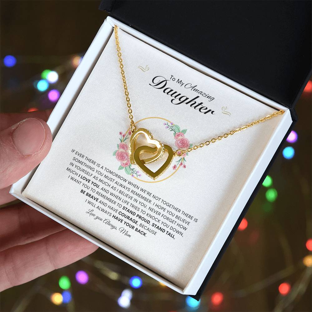 Mom's Cheer | Interlocking Hearts Necklace | Best gift for daughter | Best gift for daughters birthday | Best gift for daughters graduation | Best gift from Mom ❤️👩‍👧