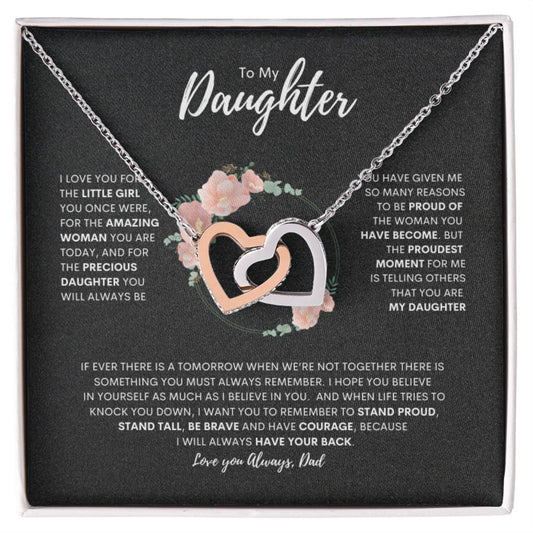 To My Daughter | Interlocking Hearts Necklace | Best gift for daughter | Best gift for daughters birthday | Best gift for daughters graduation | Best gift from Dad ❤️👨‍👧