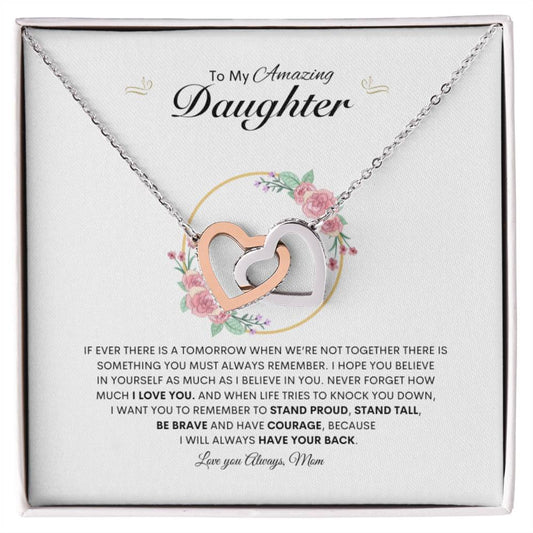 Mom's Cheer | Interlocking Hearts Necklace | Best gift for daughter | Best gift for daughters birthday | Best gift for daughters graduation | Best gift from Mom ❤️👩‍👧