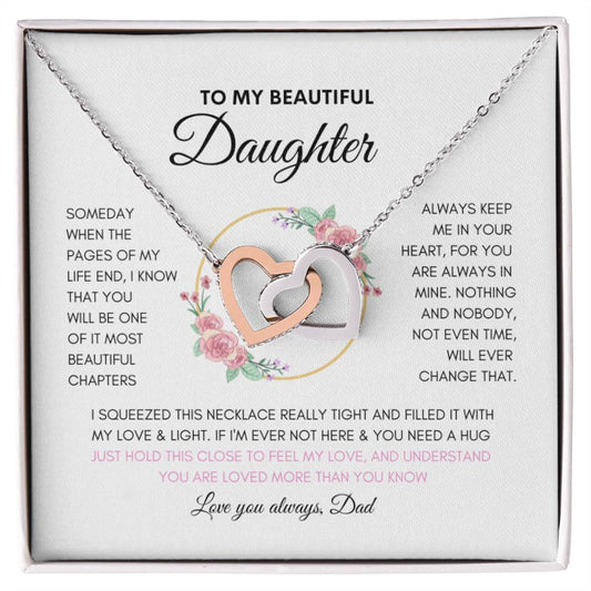 Dads Infinite Love | Gifts for Daughter | Interlocking Heart Necklace