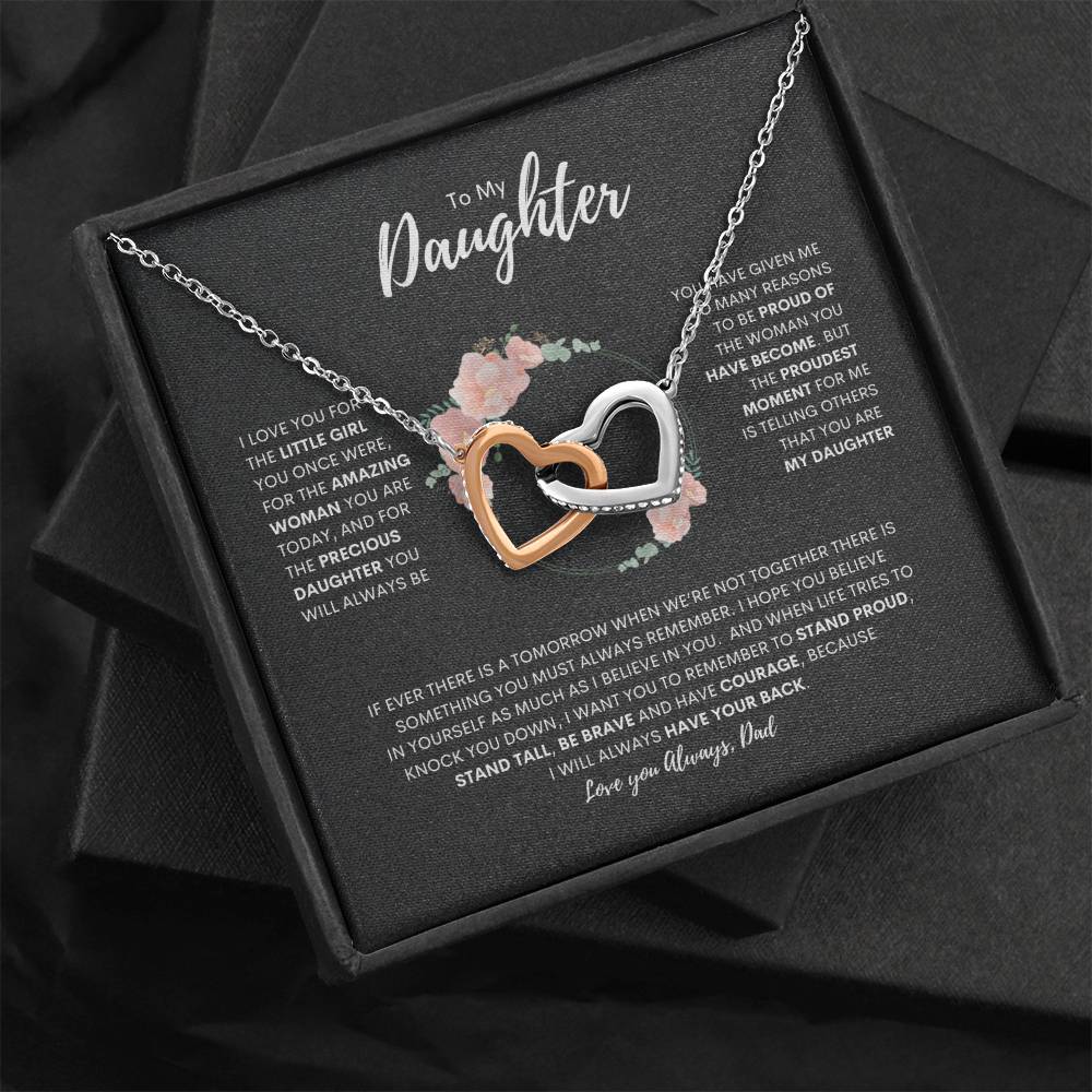 To My Daughter | Interlocking Hearts Necklace | Best gift for daughter | Best gift for daughters birthday | Best gift for daughters graduation | Best gift from Dad ❤️👨‍👧