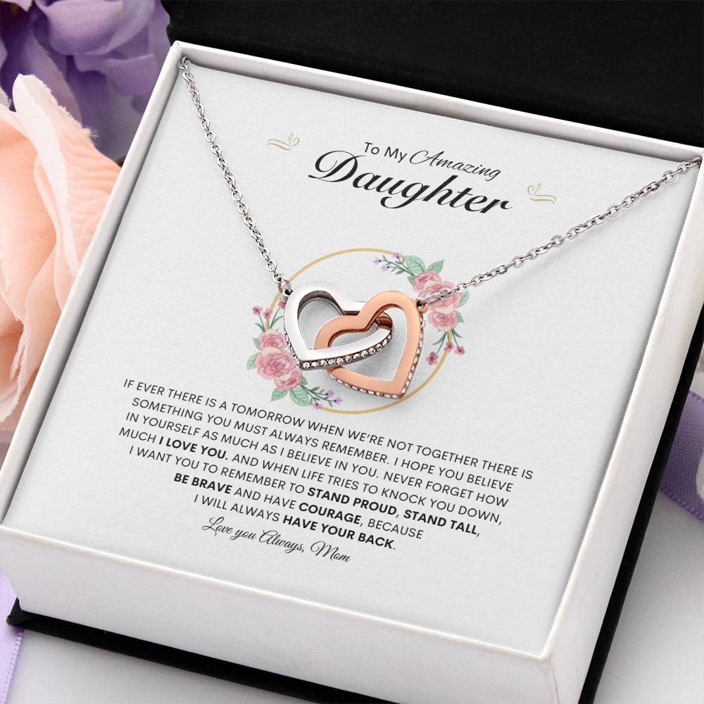 Mom's Cheer | Interlocking Hearts Necklace | Best gift for daughter | Best gift for daughters birthday | Best gift for daughters graduation | Best gift from Mom ❤️👩‍👧