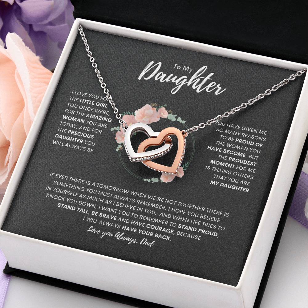 To My Daughter | Interlocking Hearts Necklace | Best gift for daughter | Best gift for daughters birthday | Best gift for daughters graduation | Best gift from Dad ❤️👨‍👧