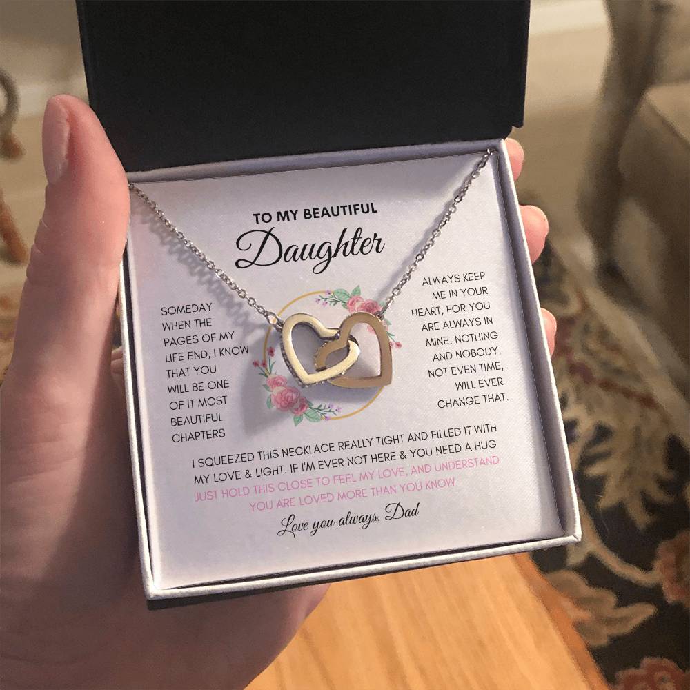 Dads Infinite Love | Gifts for Daughter | Interlocking Heart Necklace